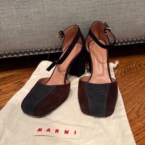Marni Suede D’Orsay Pumps